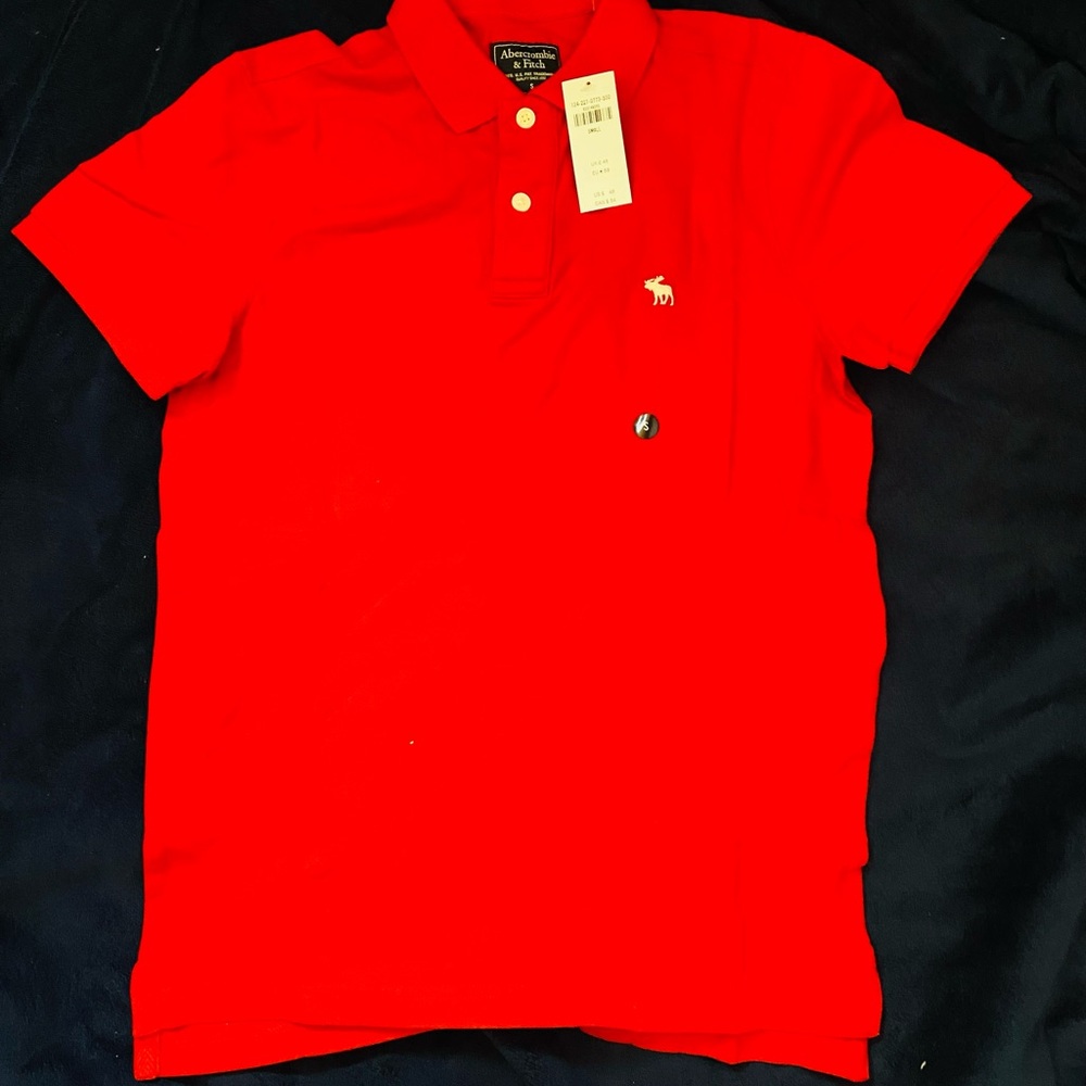 Abercrombie & Fitch Bright Red Polo Shirt